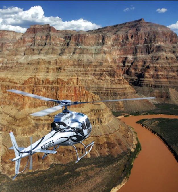 Aerial view of the Grand Canyon West Rim from a GC Flight helicopter
